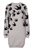 Swallow Sweat Dress Women Fashion MCQ Cotton Blend Long Sleeve Casual Onepiece