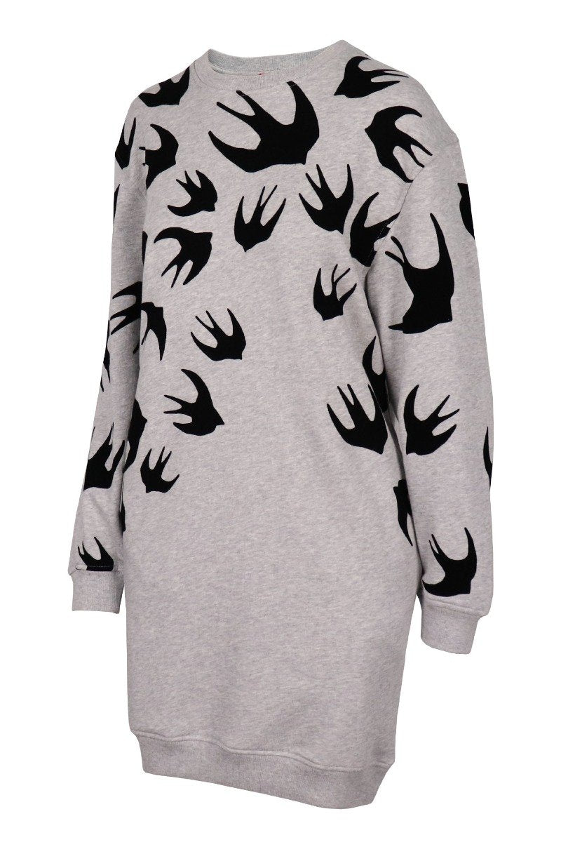 Swallow Sweat Dress Women Fashion MCQ Cotton Blend Long Sleeve Casual Onepiece