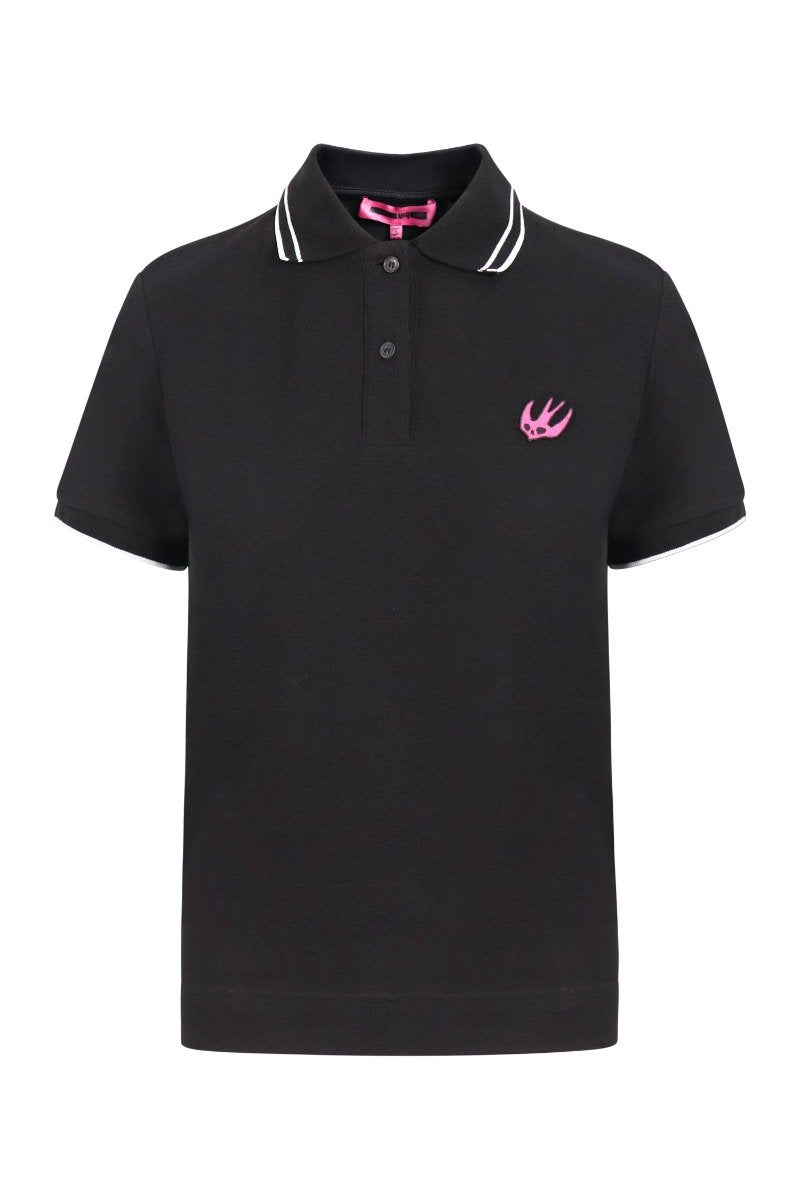Swallow Polo Shirt Women Fashion MCQ Cotton Short Sleeve Slim Fit Top