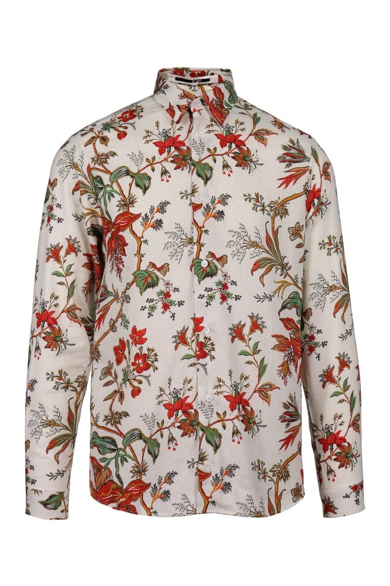 Floral Print Shirt Cotton Long Sleeves Floral Prints Menswear 