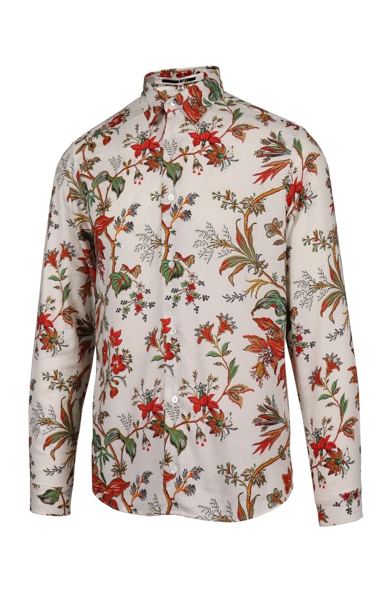 Floral Print Shirt Cotton Floral Print Shirt Short Sleeves Menswear 