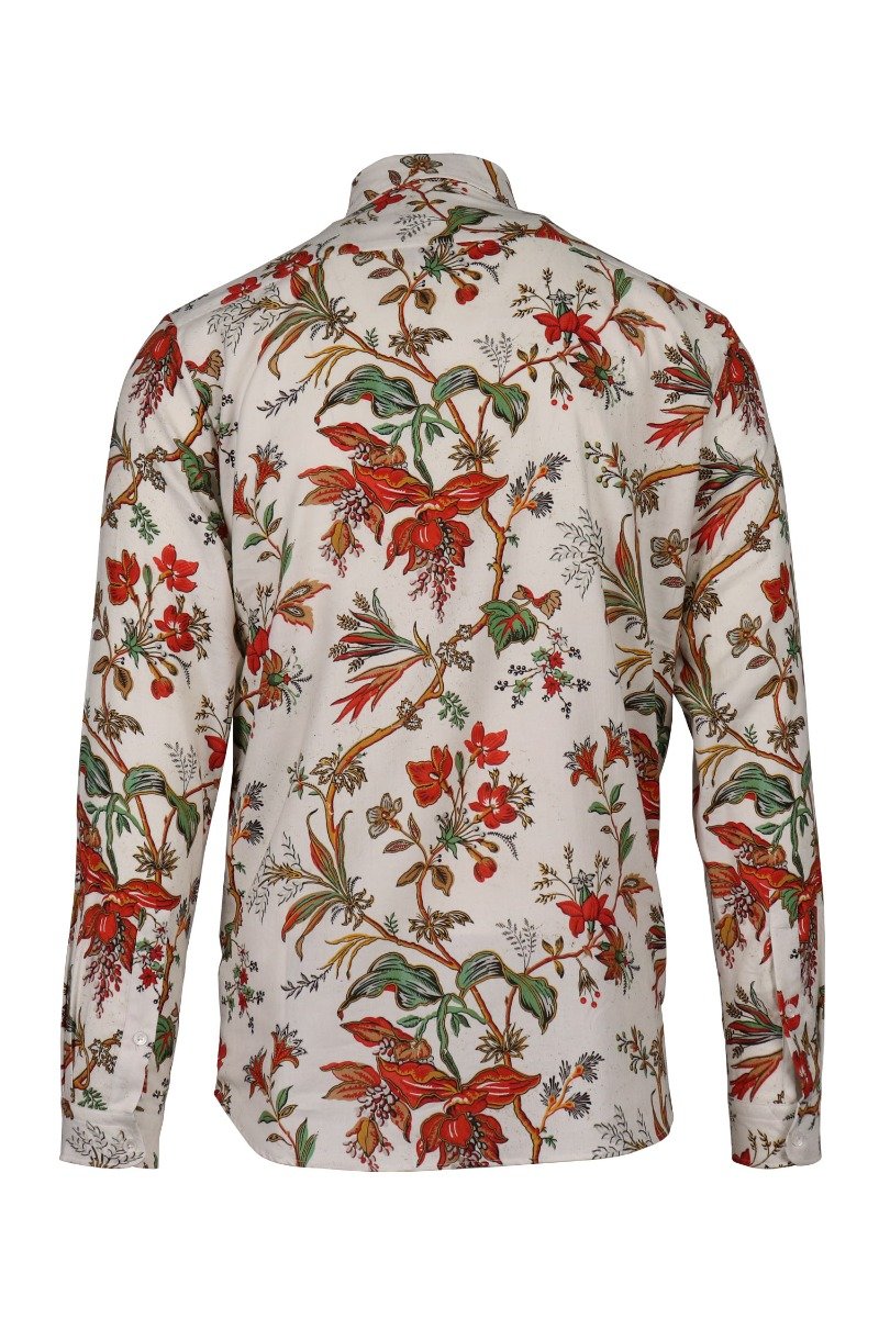 Floral Print Shirt Cotton Floral Print Shirt Short Sleeves Menswear 