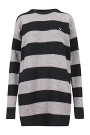 Swallow Knitted Dress Women Fashion MCQ Wool Long Sleeve Stripes Onepiece