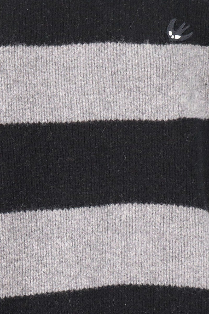 Swallow Knitted Dress Women Fashion MCQ Wool Long Sleeve Stripes Onepiece