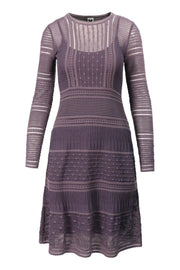 Long Sleeves Striped Dress Women Fashion M Missoni Cotton-Blend Long-Sleeve Onepiece Pattern Designer