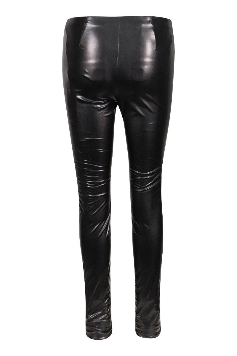 Faux Leather Legging Polyster Bottom Women Fashion Basic Casual