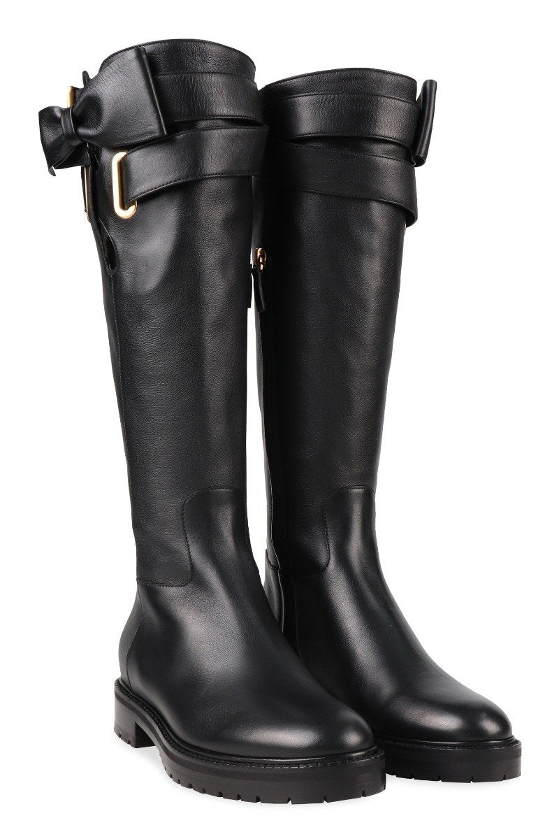 Over The Knee Boot Women Fashion Valentino Leather High Boots Classic Stylish Designer Street Chic
