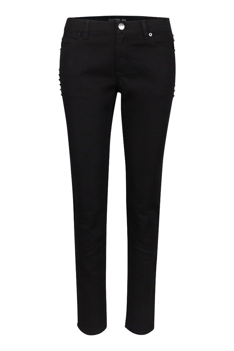 Studded Jeans Women Fashion Valentino Denim Long Casual Fit