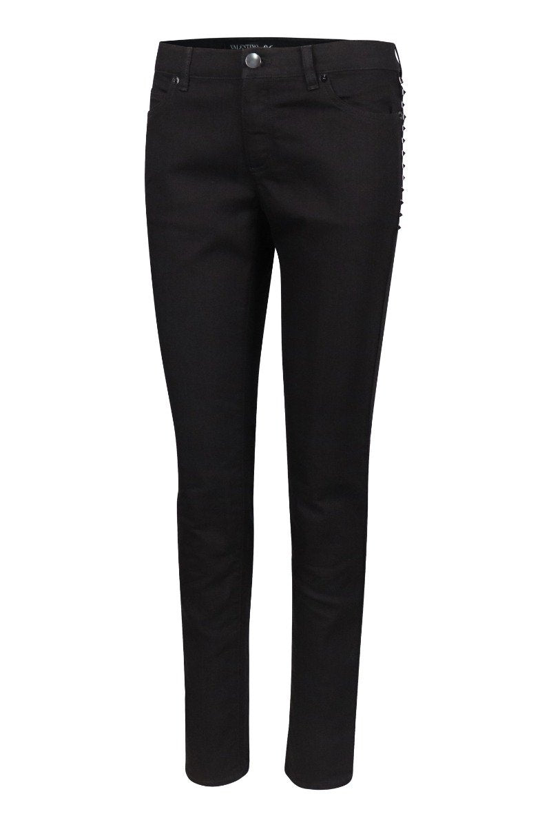 Studded Jeans Women Fashion Valentino Denim Long Casual Fit