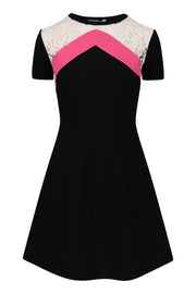 Flared Dress Valentino Short Sleeves Women Fashion Casual Midi Dress