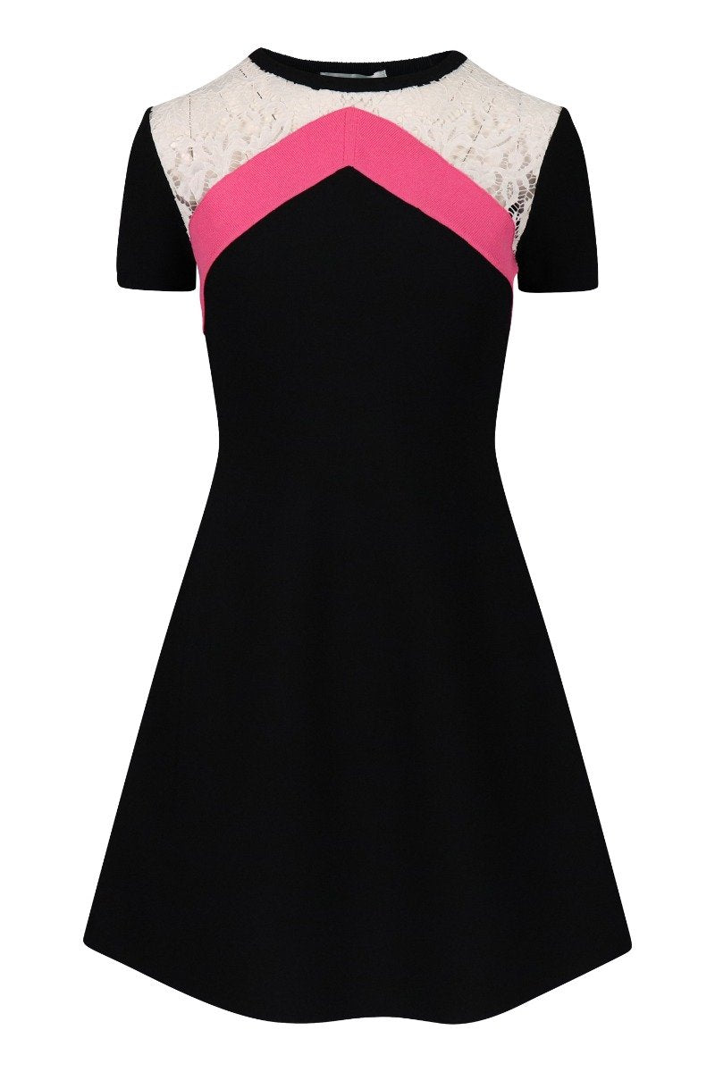 Flared Dress Valentino Short Sleeves Women Fashion Casual Midi Dress