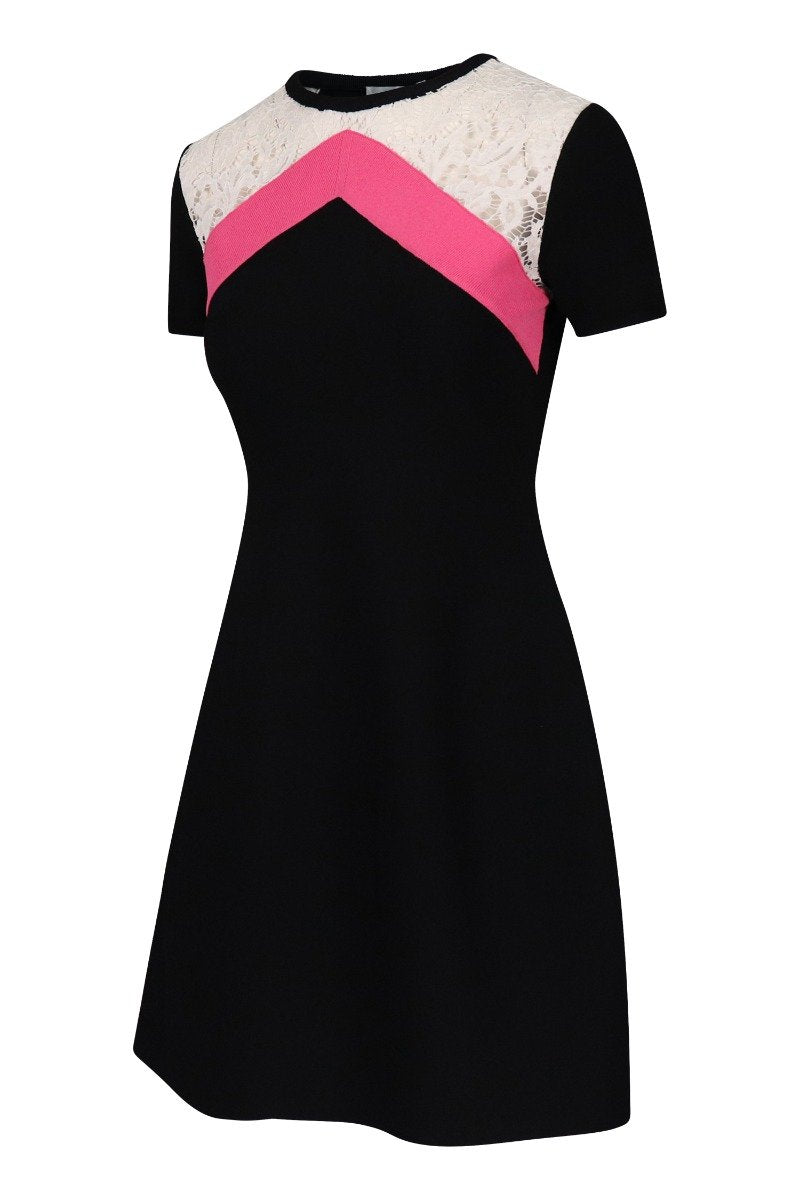Flared Dress Valentino Short Sleeves Women Fashion Casual Midi Dress