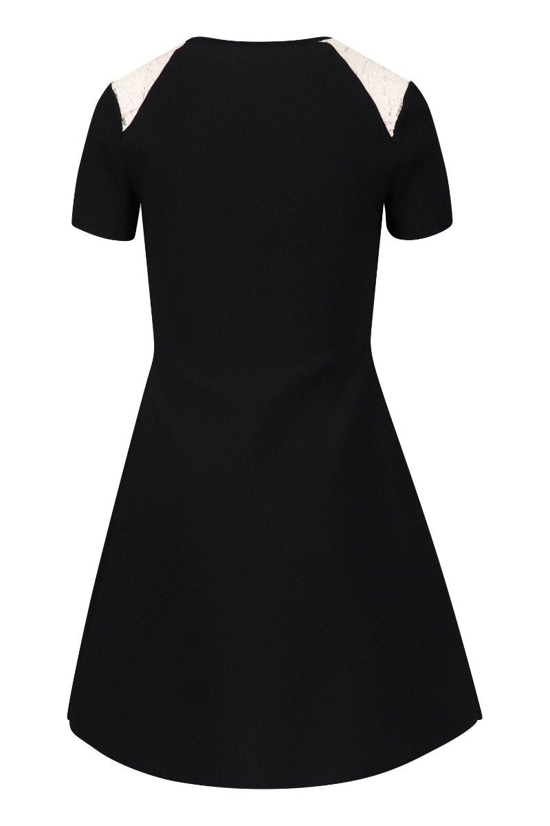 Flared Dress Valentino Short Sleeves Women Fashion Casual Midi Dress