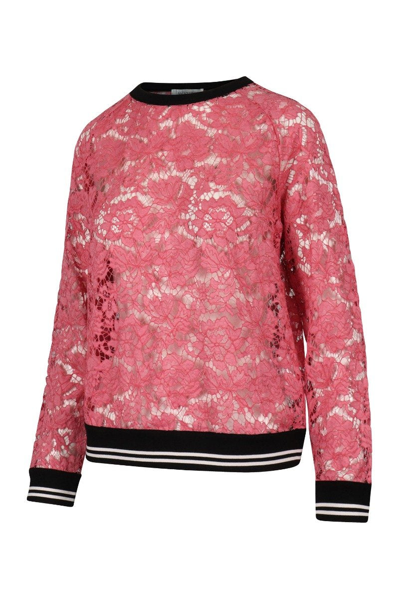 Lace Top Women Fashion Valentino Long-Sleeve Cotton Stylish Art Designer