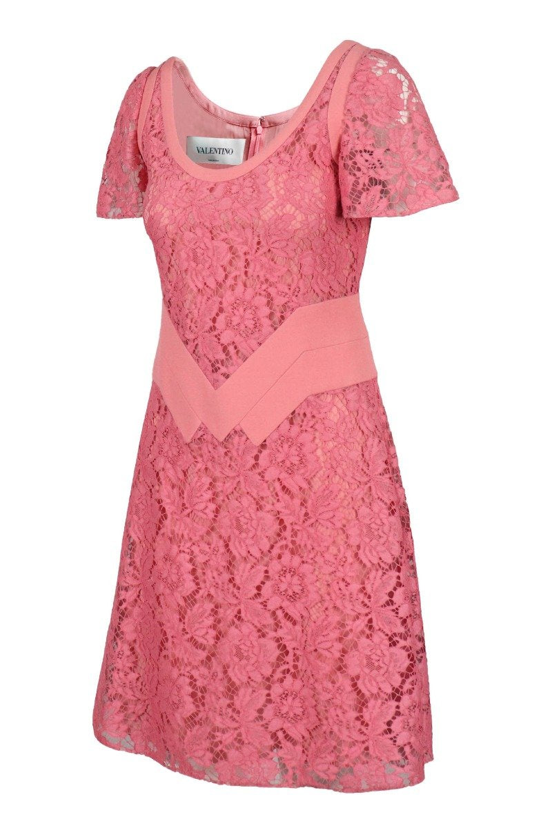 Lace Dress Women Fashion Valentino Silk Cotton Short-Sleeve Young Bright Onepiece