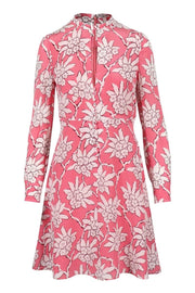 Flower Patterned Dress Valentino Dress Floral Prints Women Long Sleeves