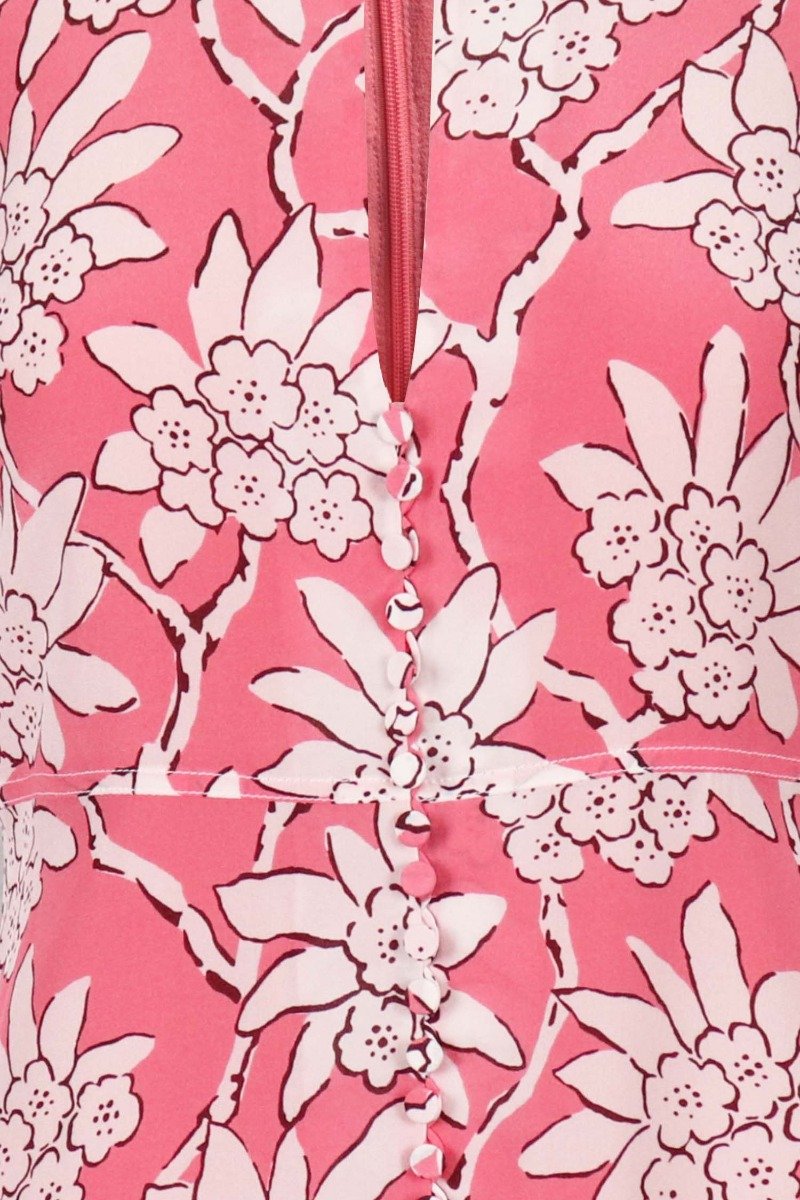 Flower Patterned Dress Valentino Dress Floral Prints Women Long Sleeves