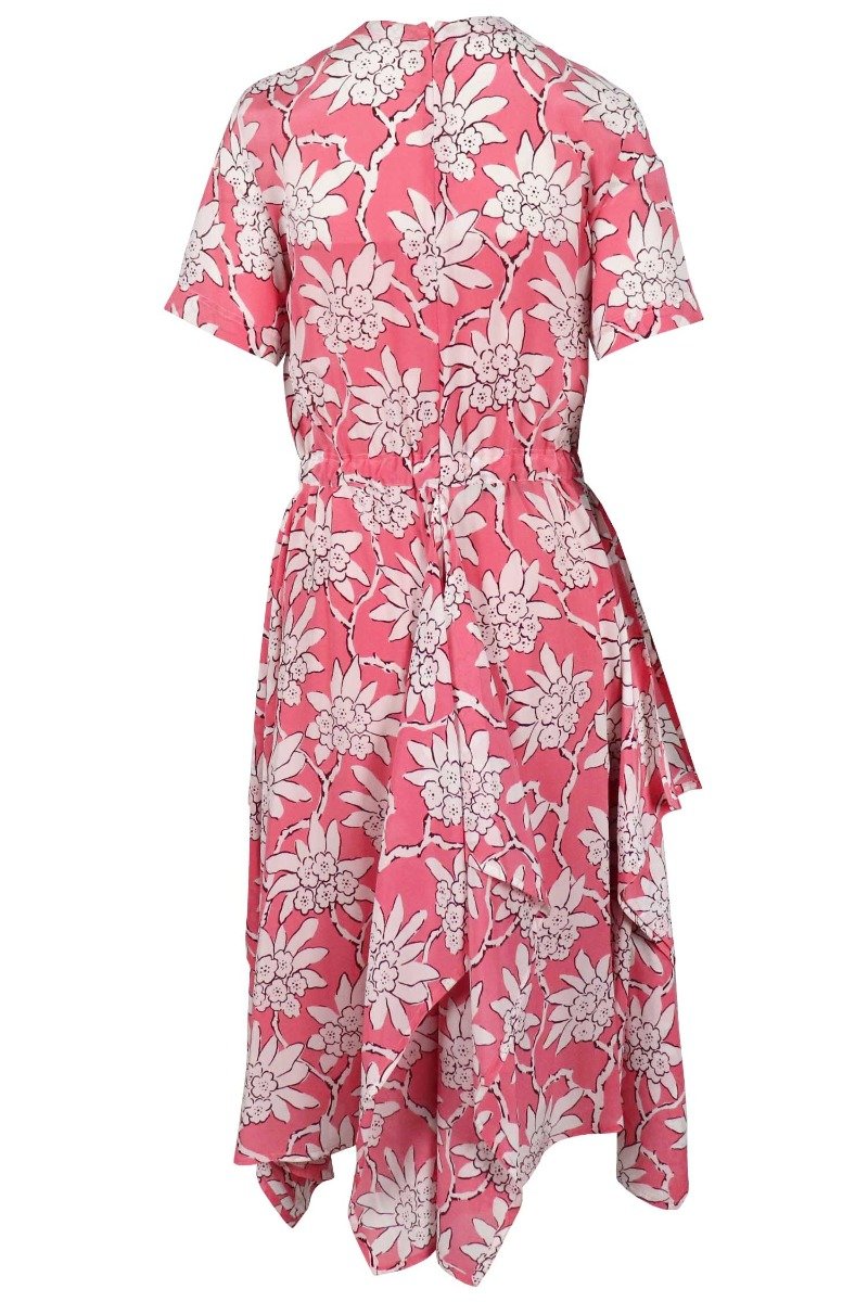 Flower Print Dress Valentino Dress Silk Women Fashion Elegant Floral Prints 
