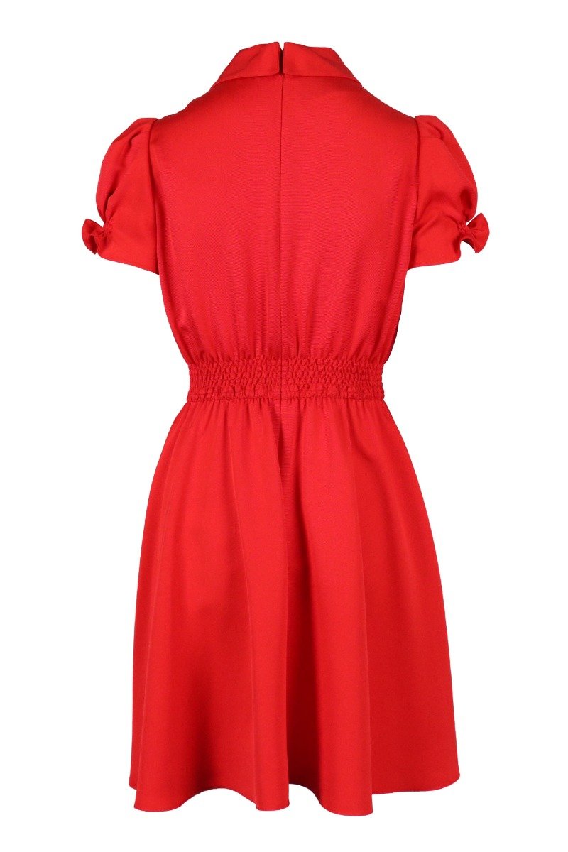 Mini Dress Women Fashion Valentino Viscose-Blend Short-Sleeve Sharp Smocked Casual Stylish