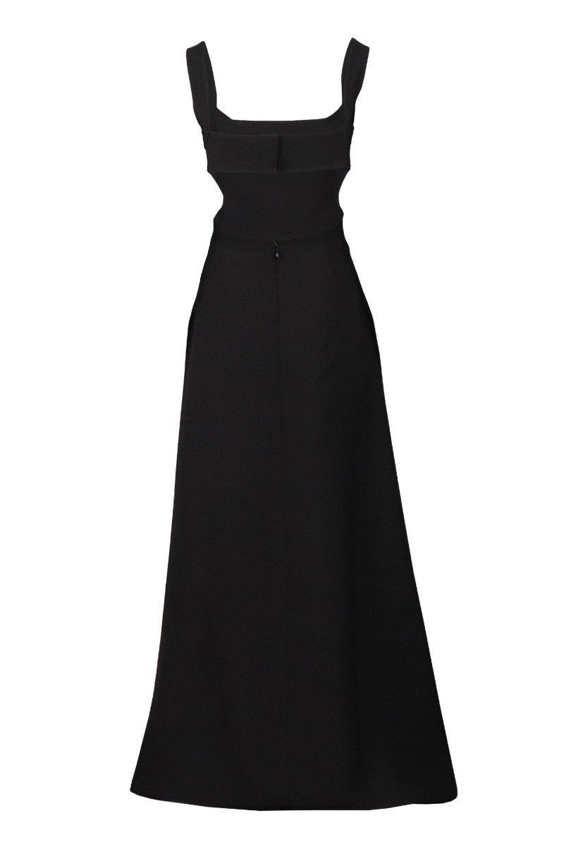Cut-Out Gown Elegant Women Dinner Dress Maxi Dress Evening Party Black Classic