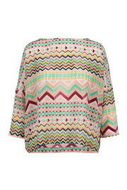 Geometric Blouse Silk Women Fashion Casual Designer 