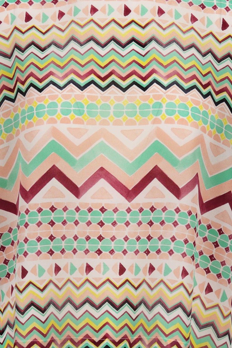 Geometric Blouse Silk Women Fashion Casual Designer 