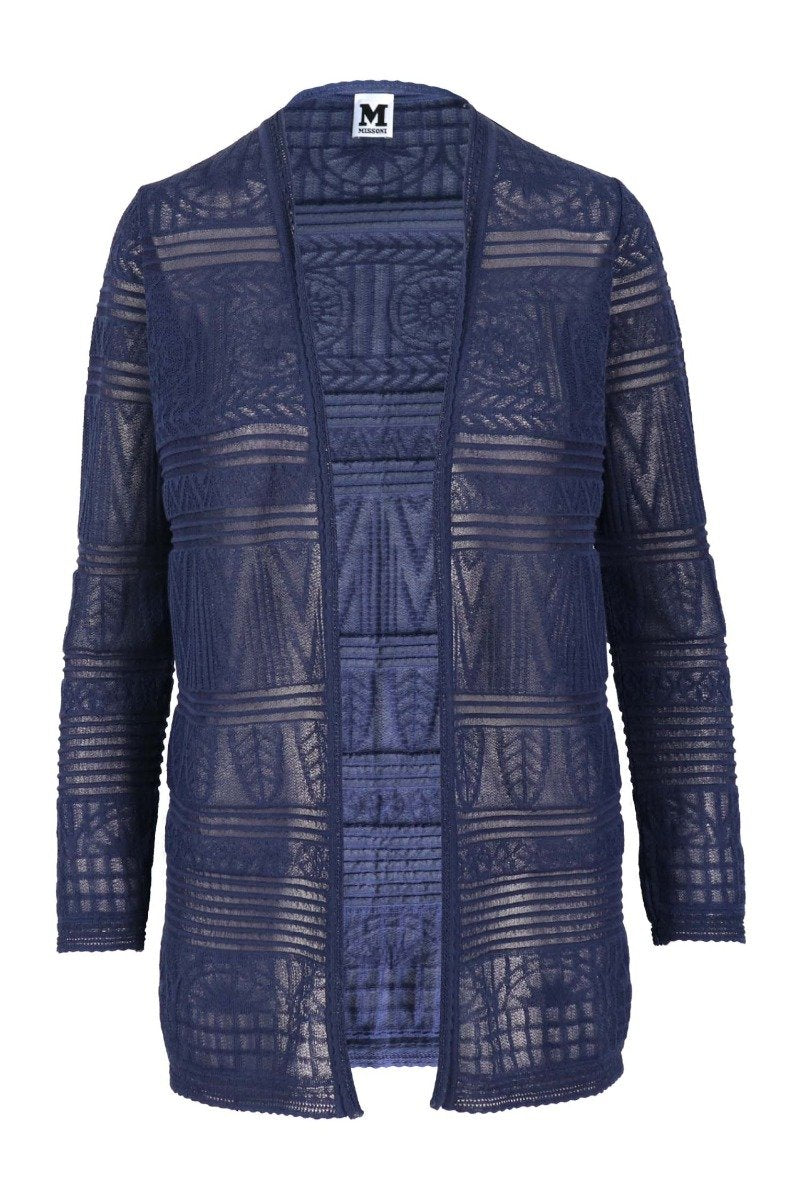 Patterned Long Cardigan Women Fashion M Missoni Cotton Blend Long Sleeve Outwear Coat Designer