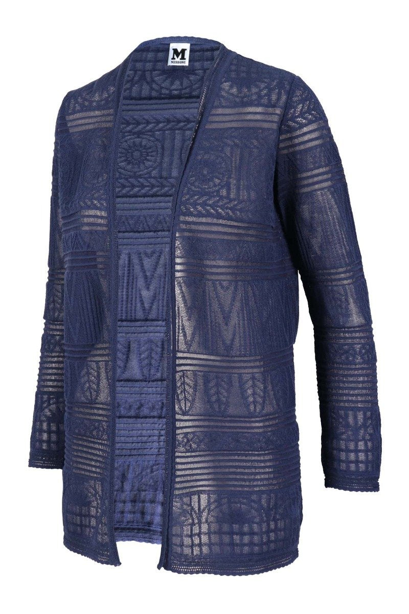 Patterned Long Cardigan Women Fashion M Missoni Cotton Blend Long Sleeve Outwear Coat Designer