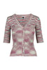 Mini Striped Cardigan Women Fashion M Missoni Cotton-Blend Short-Sleeve Pattern Casual Classic