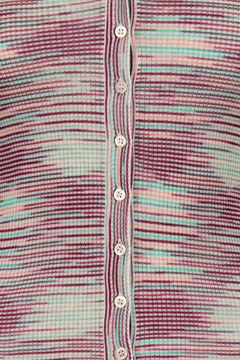 Mini Striped Cardigan Women Fashion M Missoni Cotton-Blend Short-Sleeve Pattern Casual Classic