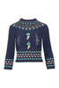 Sweet Embroidery Jumper Women Fashion M Missoni Cotton Blend Long Sleeve Design Chic