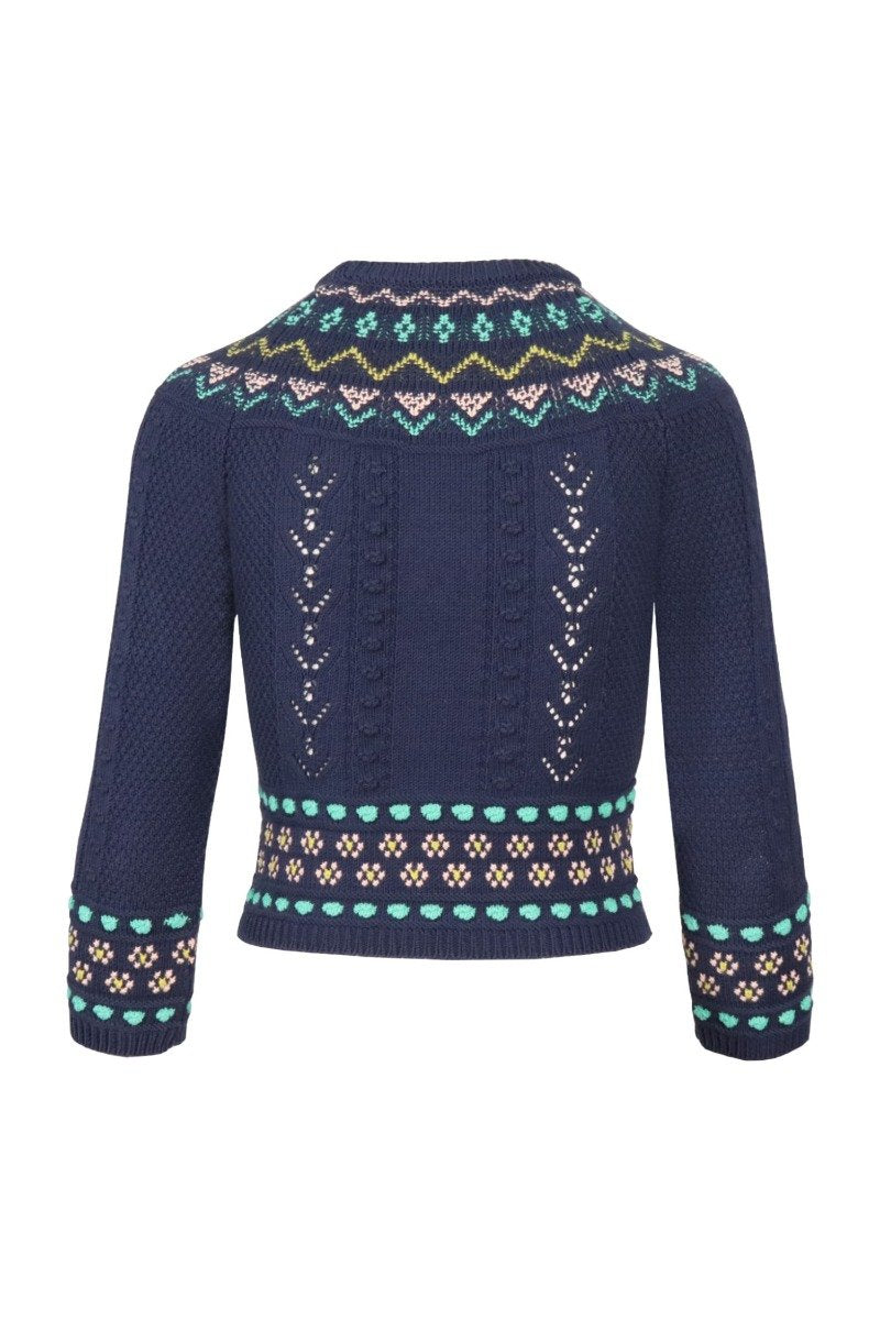 Sweet Embroidery Jumper Women Fashion M Missoni Cotton Blend Long Sleeve Design Chic