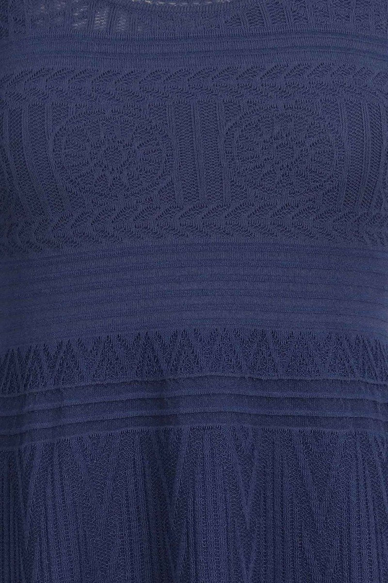 Patterned Knit Dress Women Fashion M Missoni Cotton Blend Long Sleeve Flared 