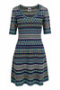 Geo Interplay Dress Short Sleeves Women Fashion Casual Dress