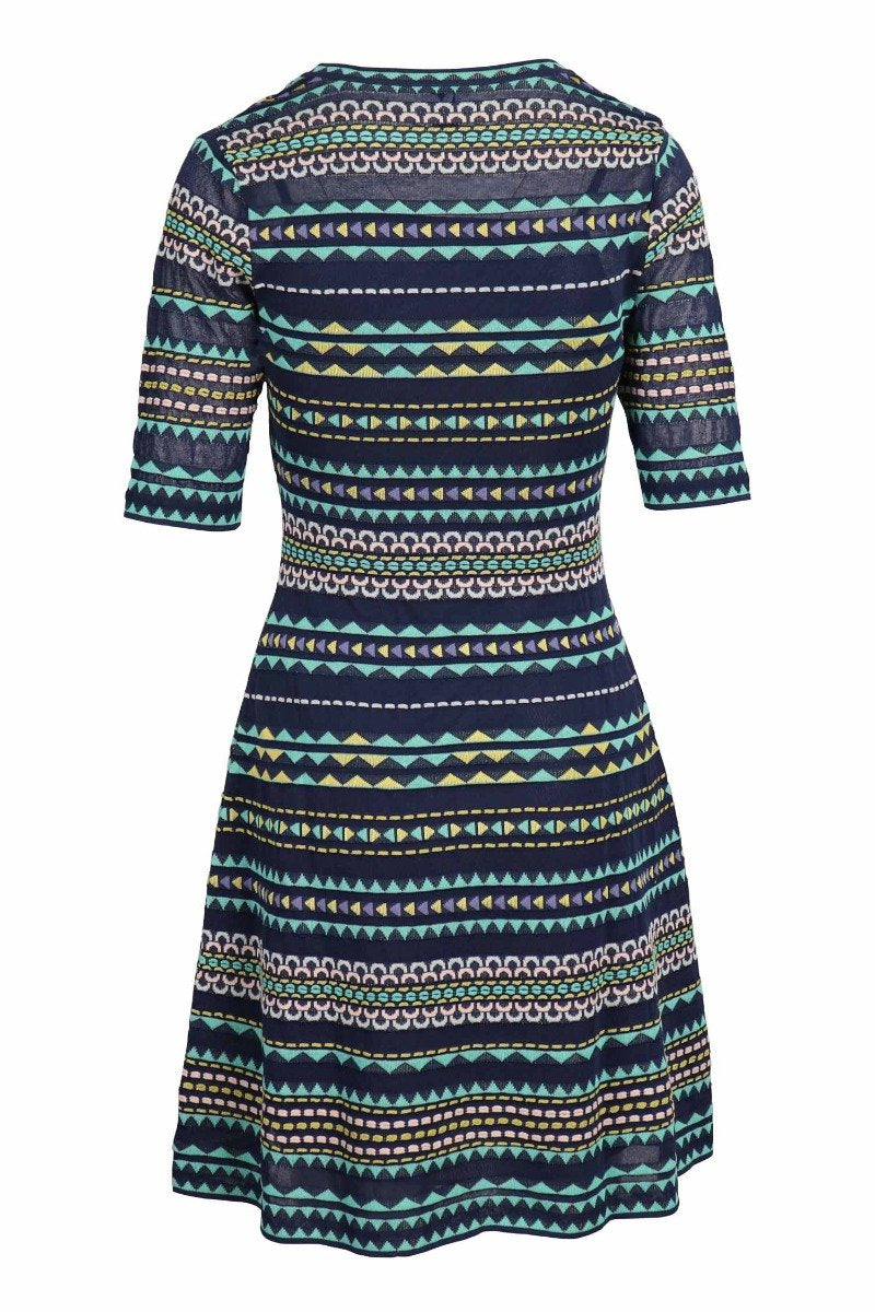 Geo Interplay Dress Short Sleeves Women Fashion Casual Dress