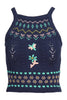 Sweet Embroidery Top Women Fashion M Missoni Cotton Blend Detail Design Sleeveless Chic