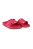 Pvc Rockstud Pool Slide Women Fashion Valentino Calfskin-Leather Slipper Pink