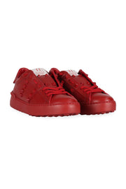 Open Sneaker Women Fashion Valentino Leather Sharp Stylish Footwear Shoes