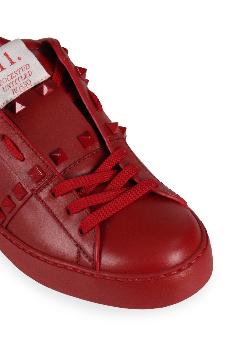 Open Sneaker Women Fashion Valentino Leather Sharp Stylish Footwear Shoes