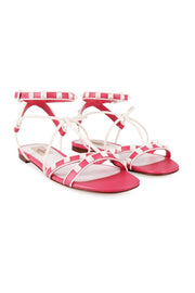 Free Rockstud Flat Sandal Valentino Leather Women Sandals Casual 