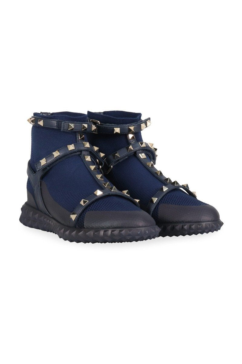 Cage Rockstud Sock Sneaker Studs Leather Fashion Designer