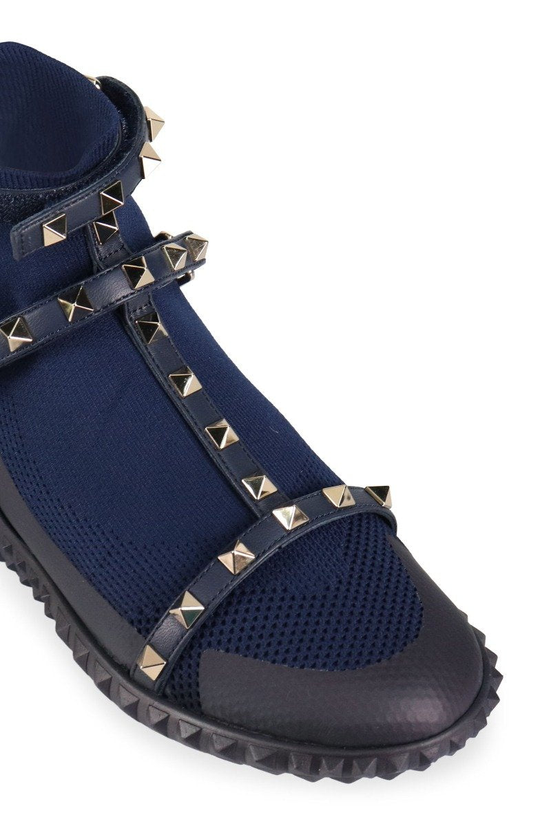 Cage Rockstud Sock Sneaker Studs Leather Fashion Designer