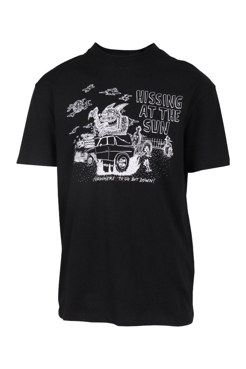 Hissing At The Sun T-Shirt MCQ Casual Black Tee