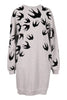 Swallow Sweatshirt Dress Women Fashion MCQ Cotton Long Sleeve Onepiece Casual