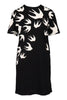 Swallow T-Shirt Dress Women Fashion MCQ Cotton Short Sleeve Casual Onepiece