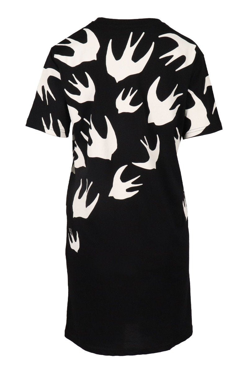 Swallow T-Shirt Dress Women Fashion MCQ Cotton Short Sleeve Casual Onepiece