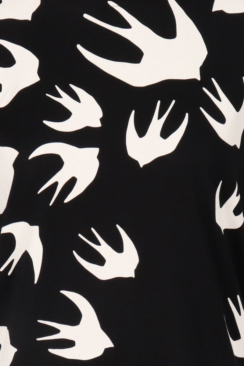 Swallow T-Shirt Dress Women Fashion MCQ Cotton Short Sleeve Casual Onepiece