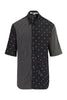 Polka Dot & Stripe Shirt Men Fashion MCQ Pattern Viscose Short-Sleeve Stylish Trendy Casual