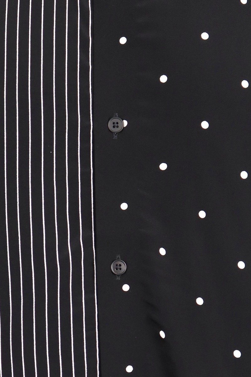 Polka Dot & Stripe Shirt Men Fashion MCQ Pattern Viscose Short-Sleeve Stylish Trendy Casual