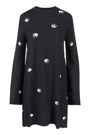 Swallow Knit Dress Women Fashion MCQ Viscose Blend Long Sleeve Onepiece 